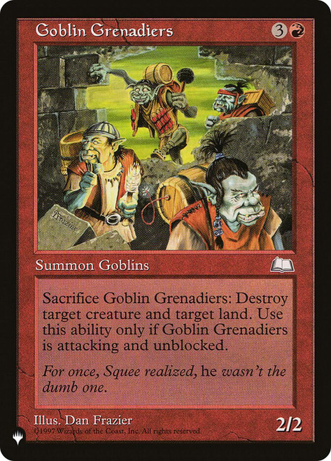 Goblin Grenadiers\nPlaneswalker Symbol Reprints\nSingle\nMagic The Gathering