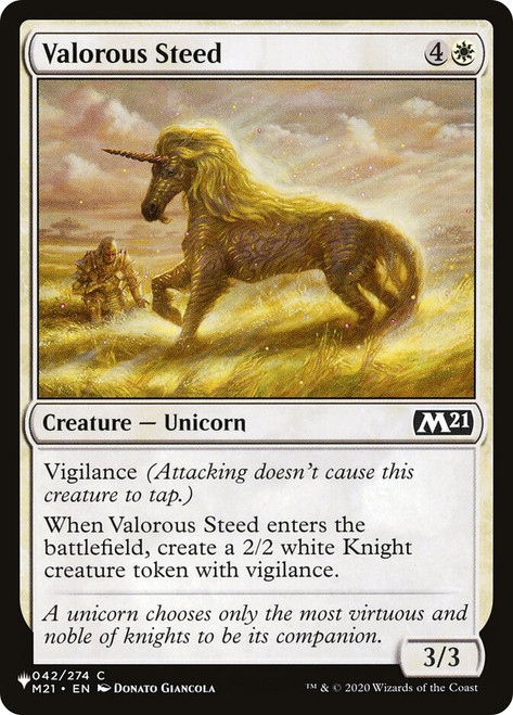 Valorous Steed\nPlaneswalker Symbol Reprints\nSingle\nMagic The Gathering