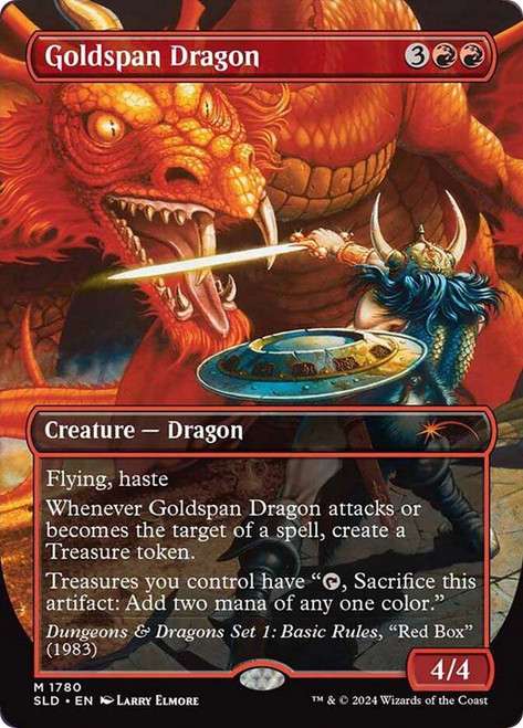 Goldspan Dragon (Dungeons &amp; Dragons) (Secret Lair) (Borderless)\nPromo: General\nSingle\nMagic The Gathering