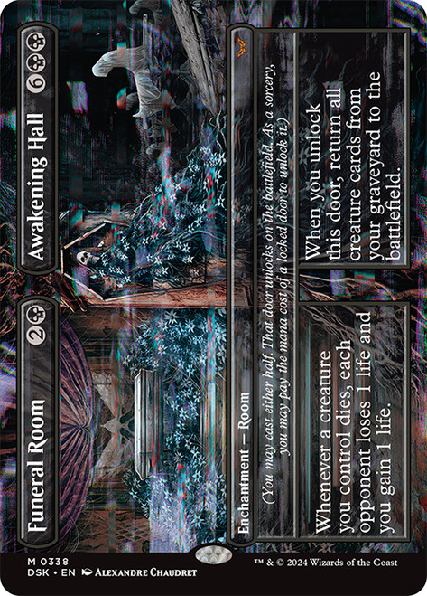 Magic the Gathering Duskmourn: House of Horror Mythic Rare Funeral Room // Awakening Hall #338 [Borderless]