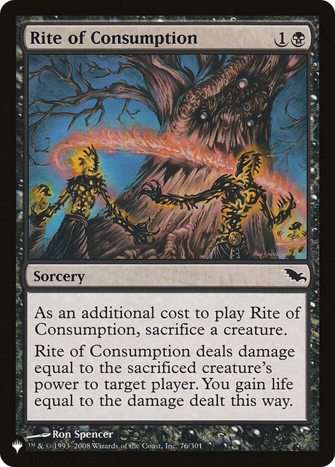 Rite of Consumption\nPlaneswalker Symbol Reprints\nSingle\nMagic The Gathering