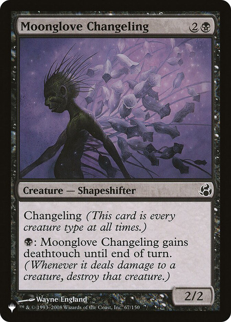 Moonglove Changeling\nPlaneswalker Symbol Reprints\nSingle\nMagic The Gathering