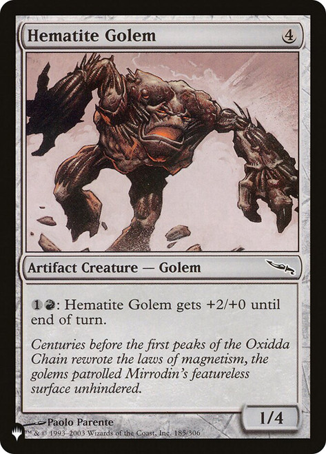 Hematite Golem\nPlaneswalker Symbol Reprints\nSingle\nMagic The Gathering