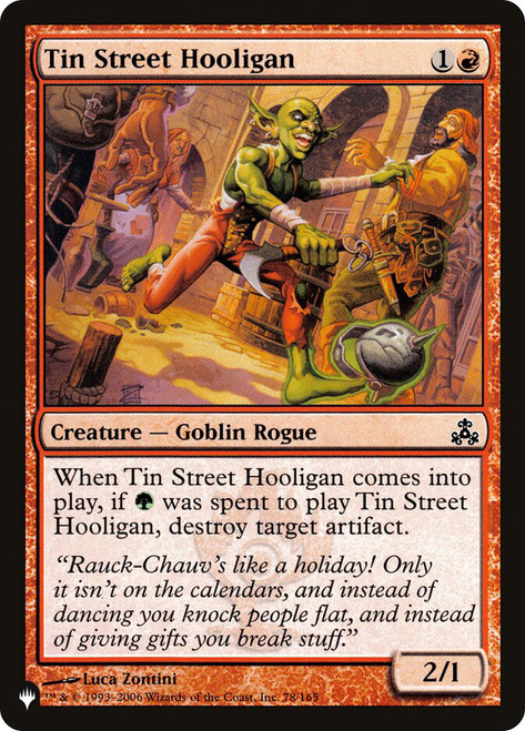Tin Street Hooligan\nPlaneswalker Symbol Reprints\nSingle\nMagic The Gathering
