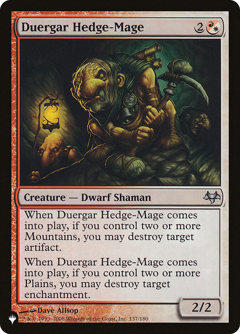 Duergar Hedge-Mage\nPlaneswalker Symbol Reprints\nSingle\nMagic The Gathering