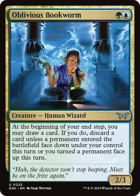 Oblivious Bookworm (#225)\nDuskmourn: House of Horror\nSingle\nMagic The Gathering