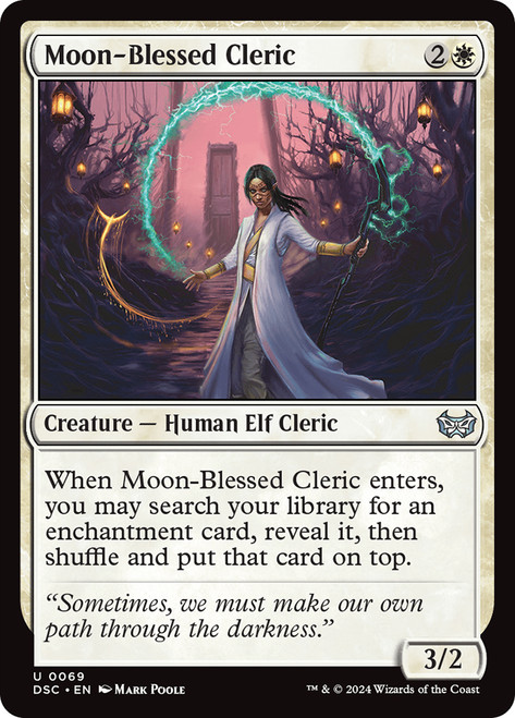 Moon-Blessed Cleric\nDuskmourn: House of Horror Commander\nSingle\nMagic The Gathering