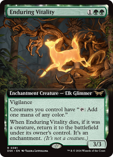 Enduring Vitality (Extended Art)\nDuskmourn: House of Horror - Variants\nSingle\nMagic The Gathering