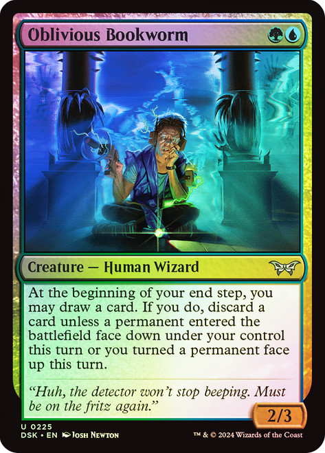 Oblivious Bookworm (#225)\nDuskmourn: House of Horror\nSingle\nMagic The Gathering