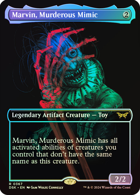 Marvin, Murderous Mimic (Borderless)\nDuskmourn: House of Horror - Variants\nSingle\nMagic The Gathering