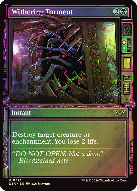 Withering Torment (Showcase)\nDuskmourn: House of Horror - Variants\nSingle\nMagic The Gathering