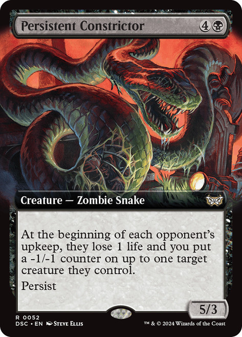 Persistent Constrictor (Extended Art)\nDuskmourn: House of Horror Commander - Variants\nSingle\nMagic The Gathering
