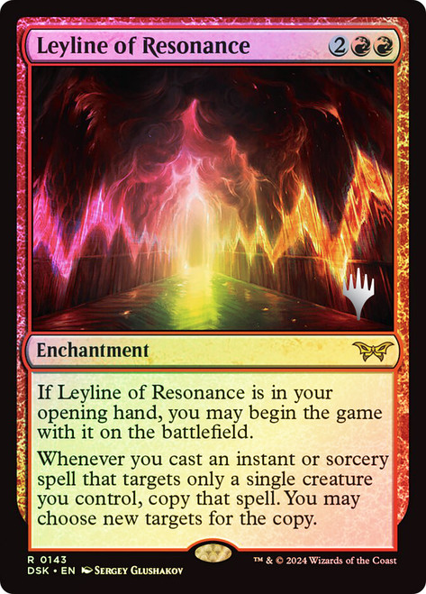Leyline of Resonance (Promo Pack) (Duskmourn: House of Horror)\nPromo: Planeswalker Stamped\nSingle\nMagic The Gathering