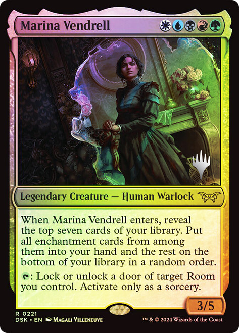 Marina Vendrell (Promo Pack) (Duskmourn: House of Horror)\nPromo: Planeswalker Stamped\nSingle\nMagic The Gathering