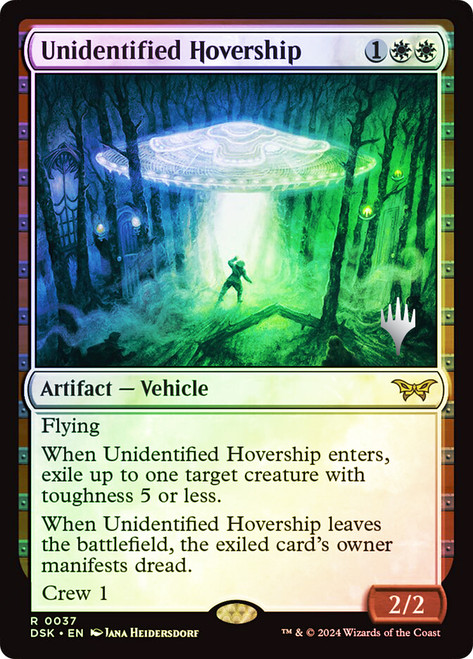 Unidentified Hovership (Promo Pack) (Duskmourn: House of Horror)\nPromo: Planeswalker Stamped\nSingle\nMagic The Gathering