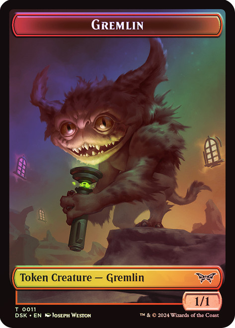 {Gremlin Token} // {Kaito, Bane of Nightmares Emblem}\nDuskmourn: House of Horror\nSingle\nMagic The Gathering
