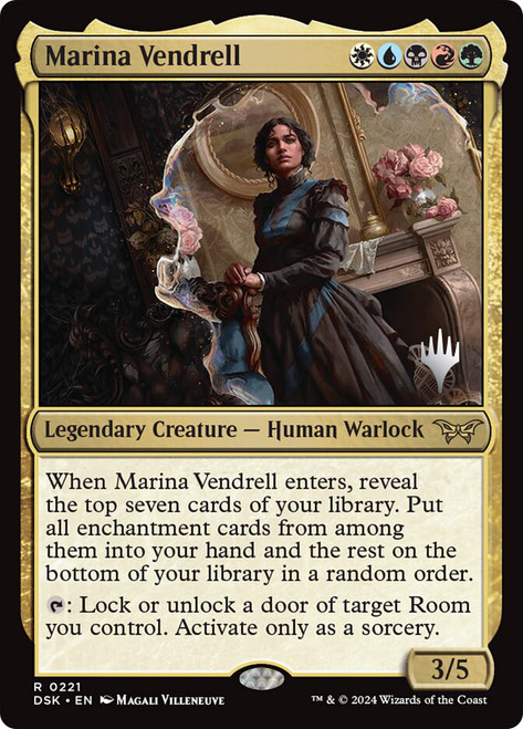 Marina Vendrell (Promo Pack) (Duskmourn: House of Horror)\nPromo: Planeswalker Stamped\nSingle\nMagic The Gathering