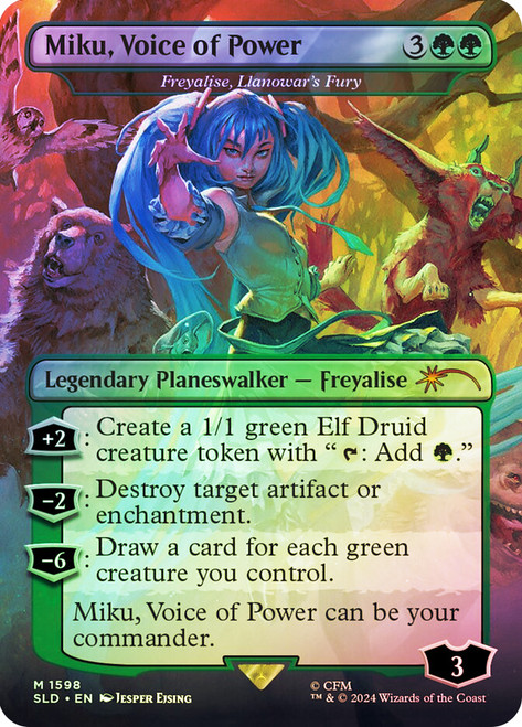 Freyalise, Llanowar's Fury (Miku, Voice of Power) (Hatsune Miku