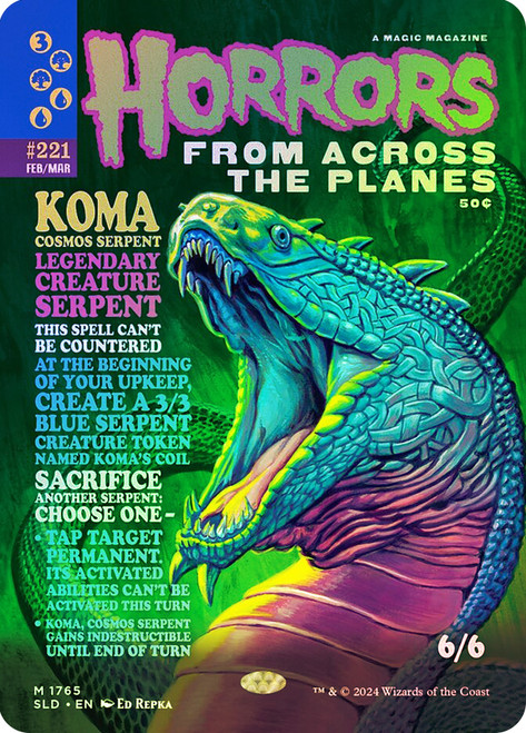 Koma, Cosmos Serpent (Secret Lair) (Borderless)\nPromo: General\nSingle\nMagic The Gathering