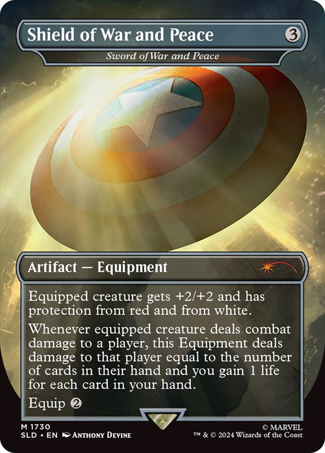 Sword of War and Peace (Shield of War and Peace) (Marvel) (Secret Lair) (Borderless)\nPromo: General\nSingle\nMagic The Gathering