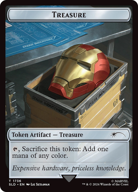 {Treasure Token} (Marvel) (Secret Lair) (#1736) (Borderless)\nPromo: General\nSingle\nMagic The Gathering