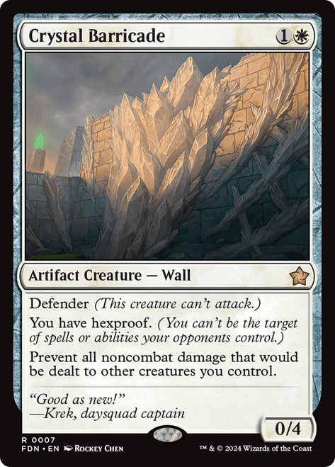 Crystal Barricade\nFoundations\nSingle\nMagic The Gathering