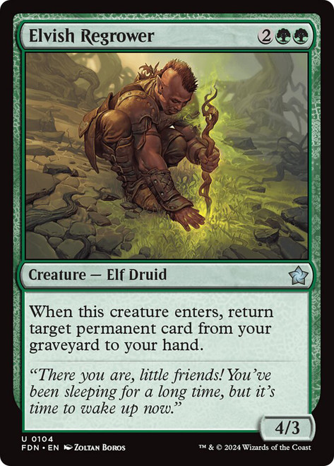 Elvish Regrower\nFoundations\nSingle\nMagic The Gathering