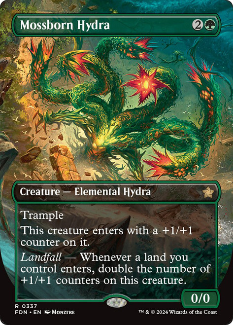Mossborn Hydra (Borderless)\nFoundations - Variants\nSingle\nMagic The Gathering