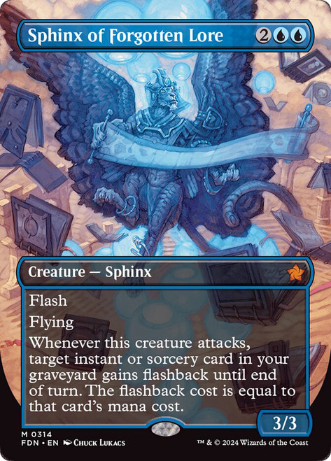 Sphinx of Forgotten Lore (Borderless)\nFoundations - Variants\nSingle\nMagic The Gathering