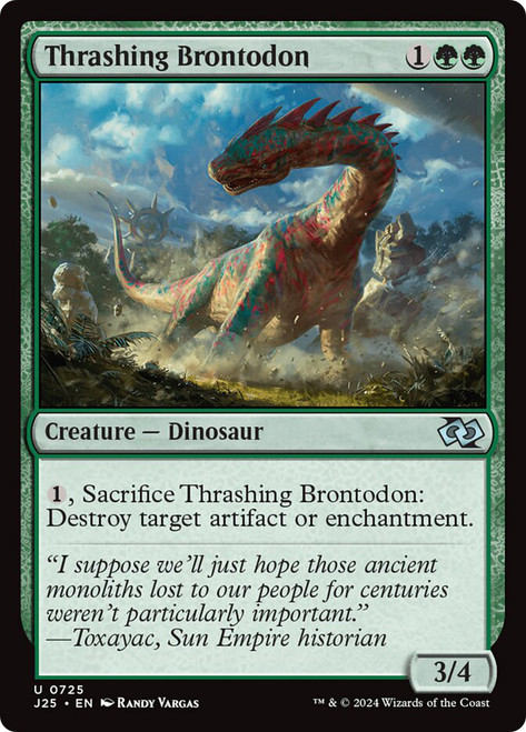Thrashing Brontodon\nFoundations Jumpstart\nSingle\nMagic The Gathering