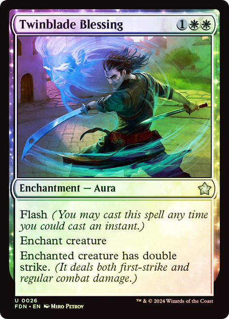 Twinblade Blessing\nFoundations\nSingle\nMagic The Gathering