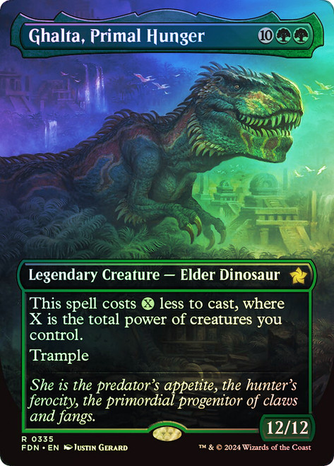 Ghalta, Primal Hunger (Borderless)\nFoundations - Variants\nSingle\nMagic The Gathering