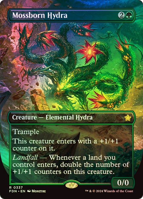 Mossborn Hydra (Borderless)\nFoundations - Variants\nSingle\nMagic The Gathering