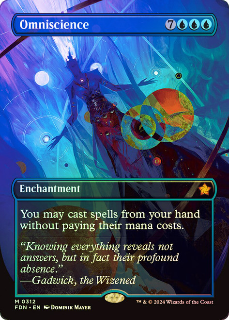 Omniscience (Borderless)\nFoundations - Variants\nSingle\nMagic The Gathering