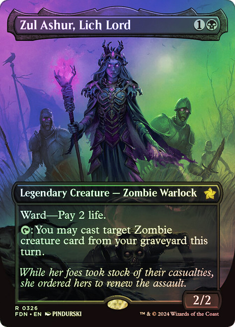Zul Ashur, Lich Lord (Borderless)\nFoundations - Variants\nSingle\nMagic The Gathering