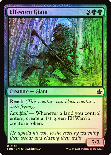 Elfsworn Giant\nFoundations\nSingle\nMagic The Gathering