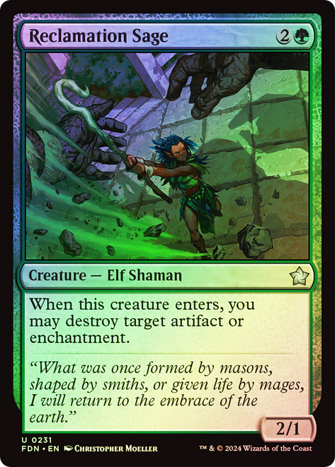 Reclamation Sage\nFoundations\nSingle\nMagic The Gathering