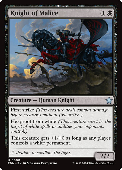 Knight of Malice\nFoundations\nSingle\nMagic The Gathering