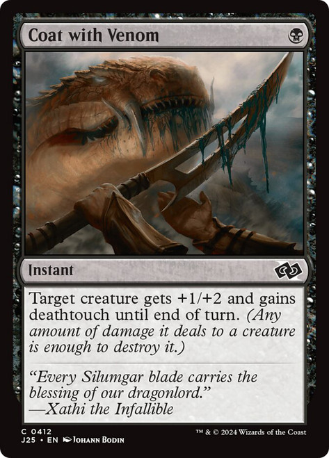 Coat with Venom\nFoundations Jumpstart\nSingle\nMagic The Gathering