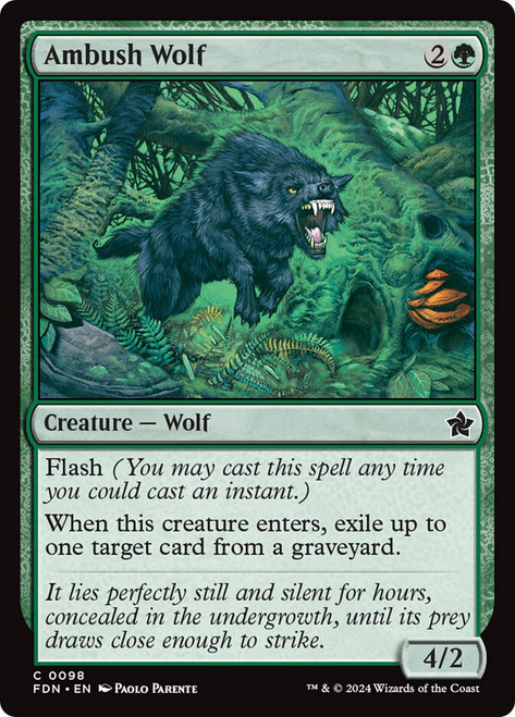 Ambush Wolf\nFoundations\nSingle\nMagic The Gathering