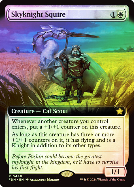 Skyknight Squire (Extended Art)\nFoundations - Variants\nSingle\nMagic The Gathering