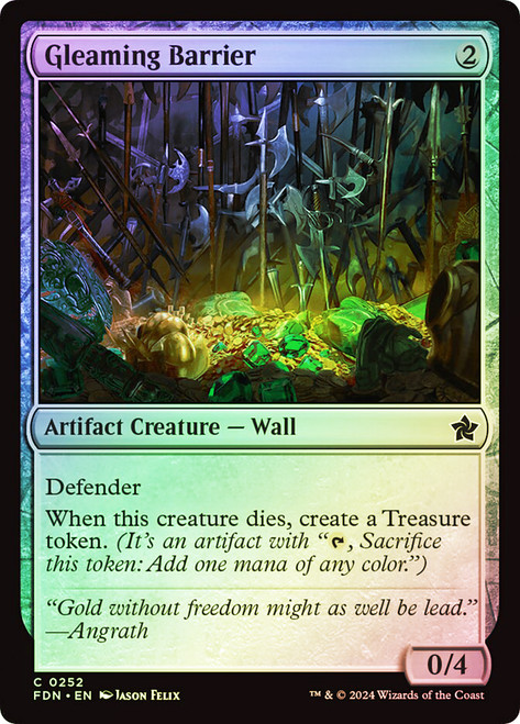 Gleaming Barrier\nFoundations\nSingle\nMagic The Gathering