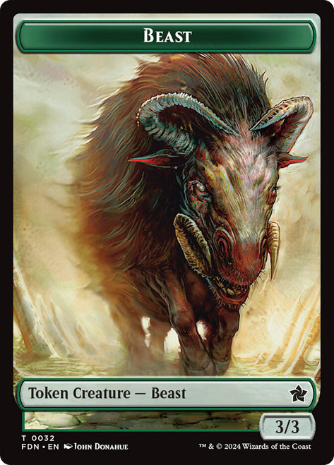 {Beast Token} (3/3) // {Dog Token}
Foundations
Single
Magic: The Gathering