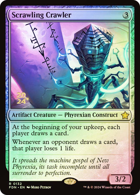 Scrawling Crawler (Prerelease) (Foundations)\nPromo: Date Stamped\nSingle\nMagic The Gathering