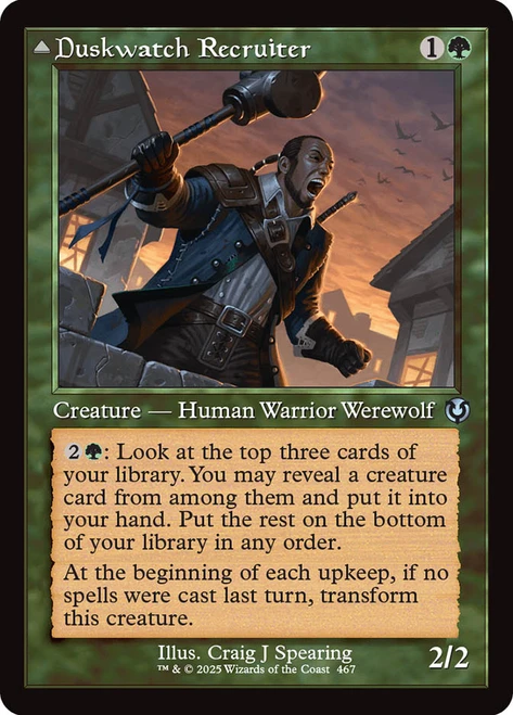 Duskwatch Recruiter // Krallenhorde Howler (Retro Frame)\nInnistrad Remastered - Retro Frame\nSingle\nMagic The Gathering