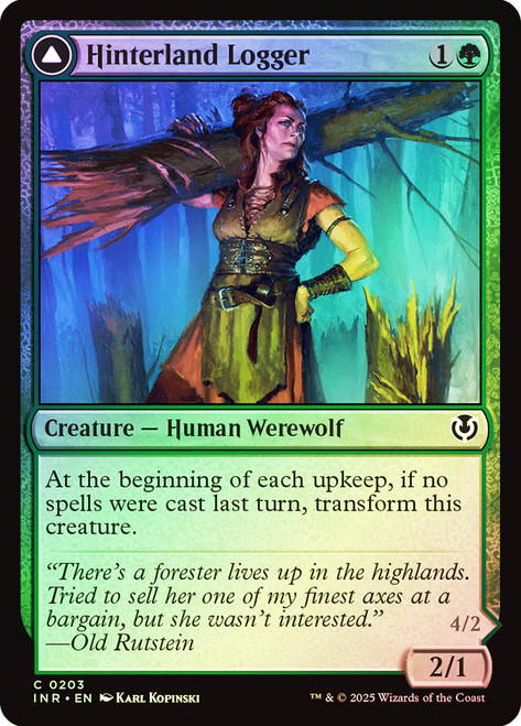 Hinterland Logger // Timber Shredder\nInnistrad Remastered\nSingle\nMagic The Gathering