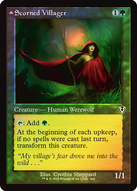 Scorned Villager // Moonscarred Werewolf (Retro Frame)\nInnistrad Remastered - Retro Frame\nSingle\nMagic The Gathering