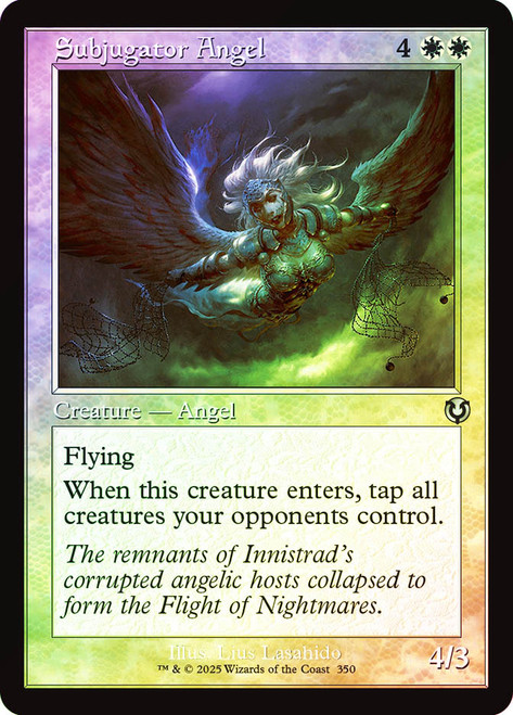 Subjugator Angel (Retro Frame)\nInnistrad Remastered - Retro Frame\nSingle\nMagic The Gathering