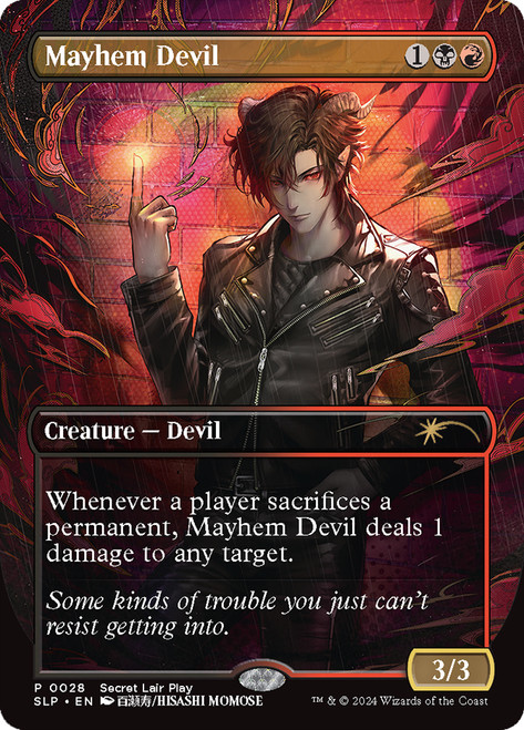 Mayhem Devil (Secret Lair Play) (Borderless)\nPromo: General\nSingle\nMagic The Gathering