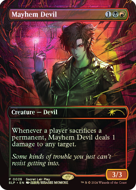 Mayhem Devil (Secret Lair Play) (Borderless)\nPromo: General\nSingle\nMagic The Gathering